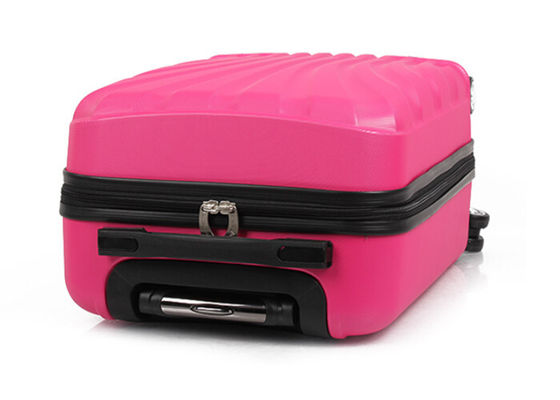 20 24 28 inch ABS luggage set with expanable zipper and universal wheels Pink hardcase luggage