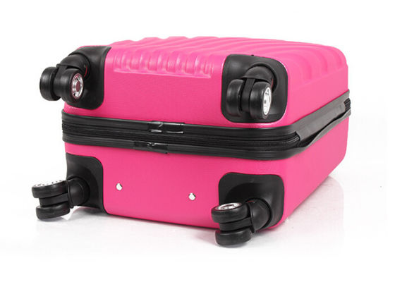 20 24 28 inch ABS luggage set with expanable zipper and universal wheels Pink hardcase luggage