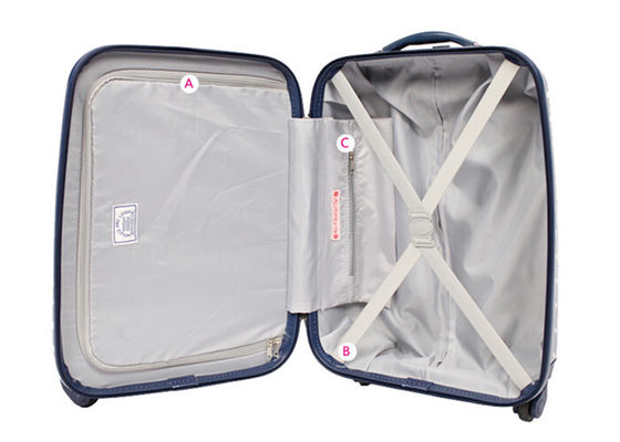 Customized Polka dots luggage / ABS and PC trolley case with 360 degree rotating wheels