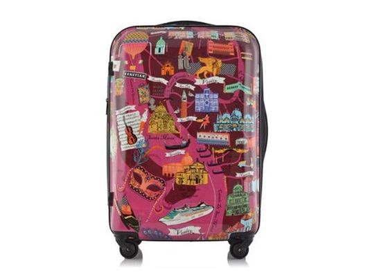 Business travel printed PC trolley case extra large luggage sets with 4 wheels