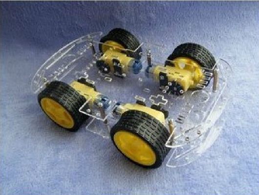 L293D 4wd Drive Robot Smart Car Chassis , Remote Control Car Parts