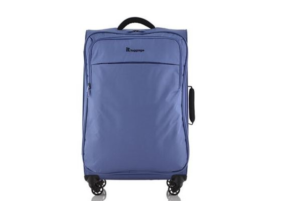 Polyester lightweight hand luggage on wheels with PE foam handle on top and side