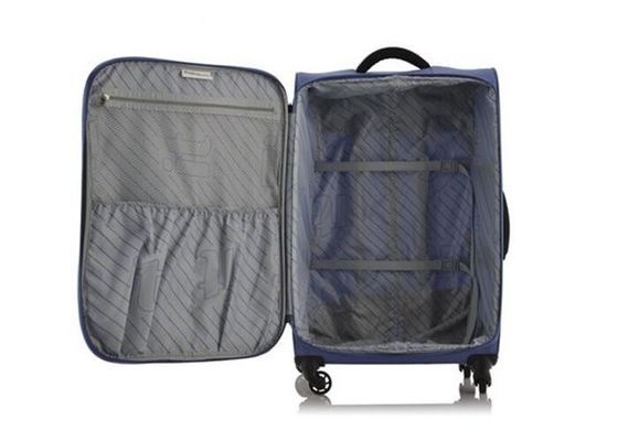 Polyester lightweight hand luggage on wheels with PE foam handle on top and side