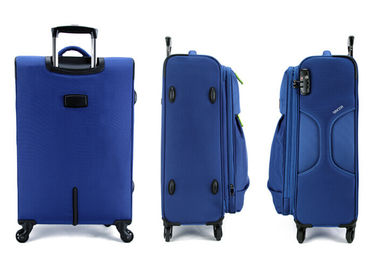 Ultralight Nylon travel luggage set with aluminium retractable trolley and external skate wheels
