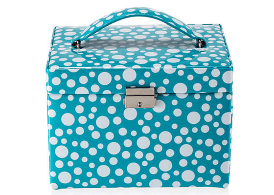 Handmade cosmetic jewellery storage box with 3 internal layer and 3pcs drawer dot jewelry box