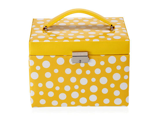 Handmade cosmetic jewellery storage box with 3 internal layer and 3pcs drawer dot jewelry box