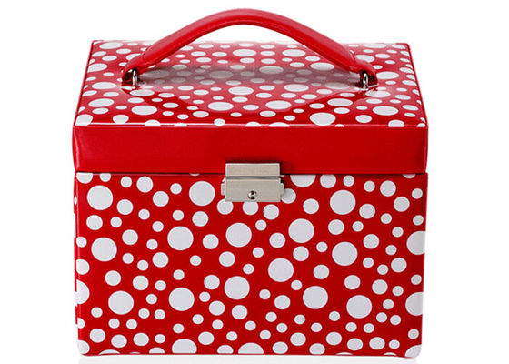 Handmade cosmetic jewellery storage box with 3 internal layer and 3pcs drawer dot jewelry box