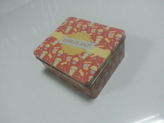 Eco-friendly Painted Metal Tin Box CMYK For Tea / Food Storage