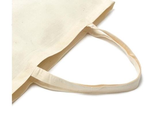 Cotton portable shopping bag with reinforced handle strips , foldable reusable shopping bags