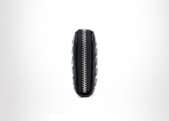 Hand woven PU leather girls wallets and purses with smooth steel teeth zipper
