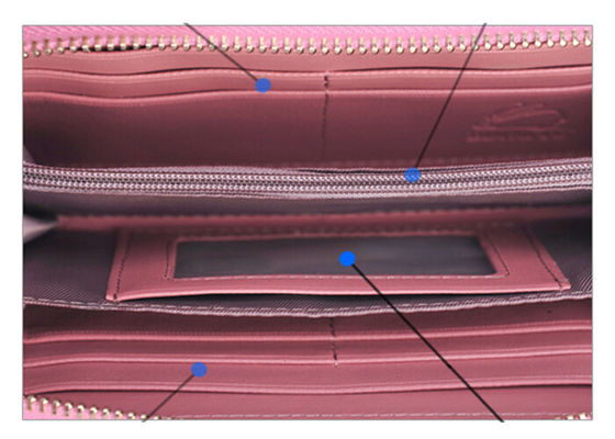 Metal hook wrist strap Pink wallets And Purses with corrosion resistant alloy hardware