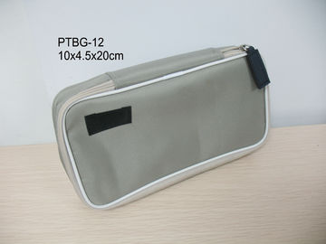Gray Pvctoiletry Travel , Makeup Bags  With Zip Lock For Women